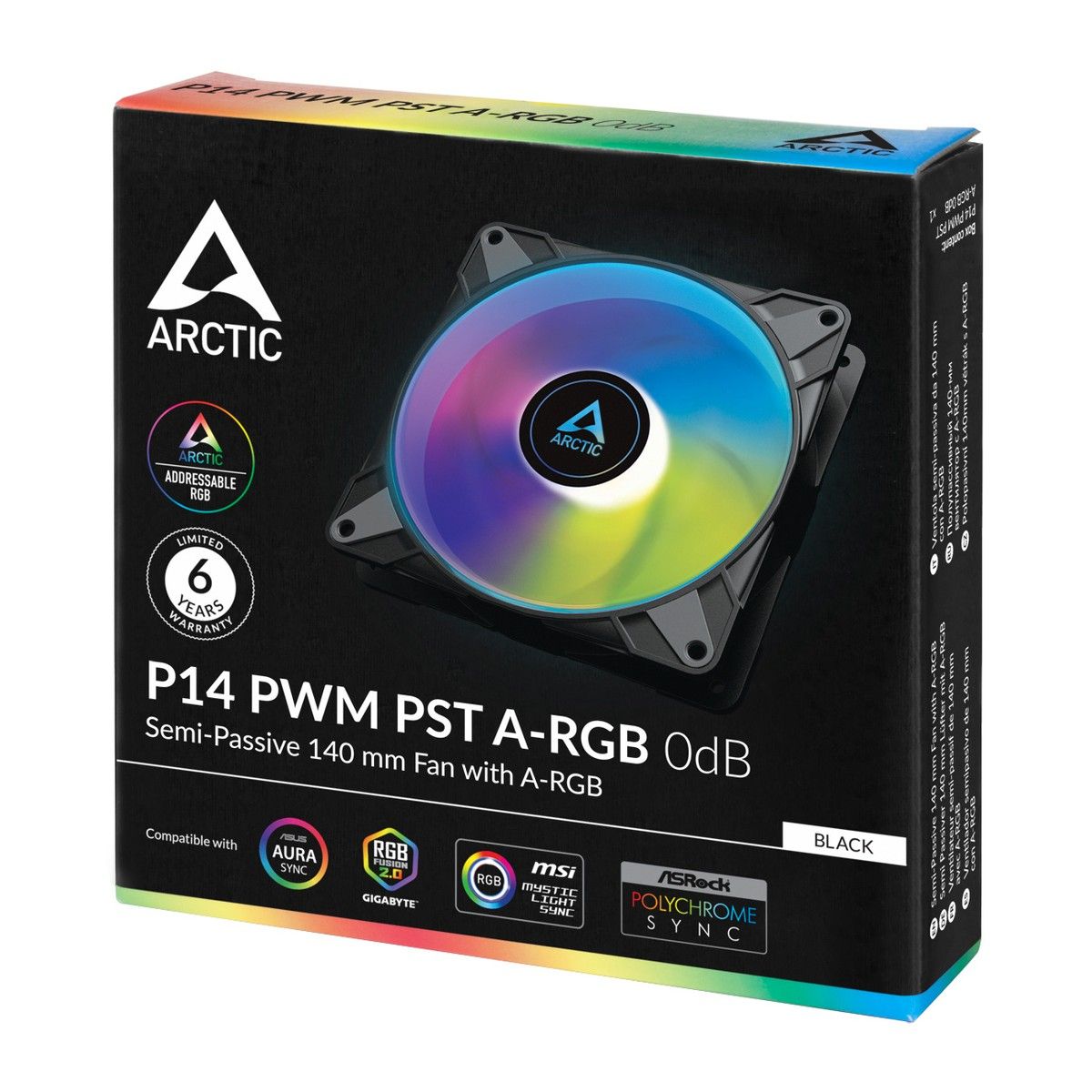Вентилятор Arctic Cooling ARCTIC P14 PWM PST A-RGB 0dB (Black) - retail (ACFAN00239A)