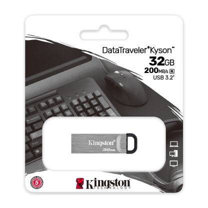 Флеш Диск Kingston 64GB DataTraveler Kyson DTKN/64GB USB3.2 серебристый/черный