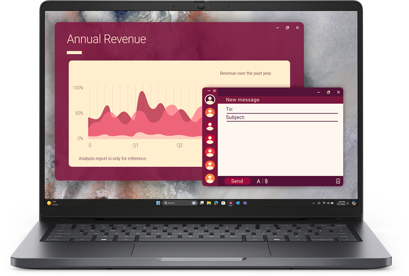 Ноутбук Dell Pro 14 Core 7 250U 14,0" FullHD+300nit AG,300 nit,32 GB DDR5 (2x16GB),1TB SSD,Intel gra