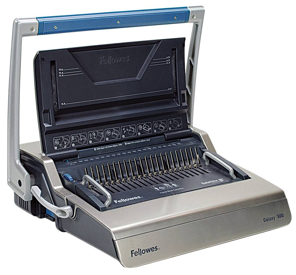 Fellowes® Переплетчик GALAXY на пластиковую пружину, сшивает до 500 лст., перфорирует 25 лст., Satel