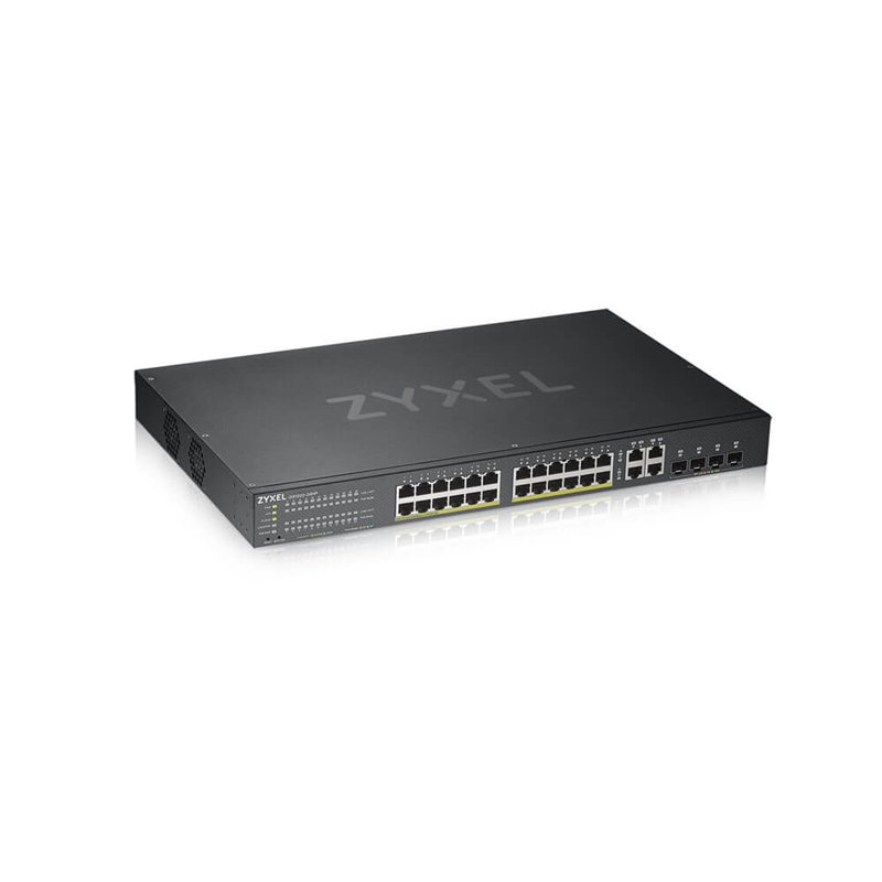 Коммутатор Zyxel GS192024HPV2-EU0101F (L2) 24x1Гбит/с 4xКомбо(1000BASE-T/SFP) 24PoE+ 375W управляемы