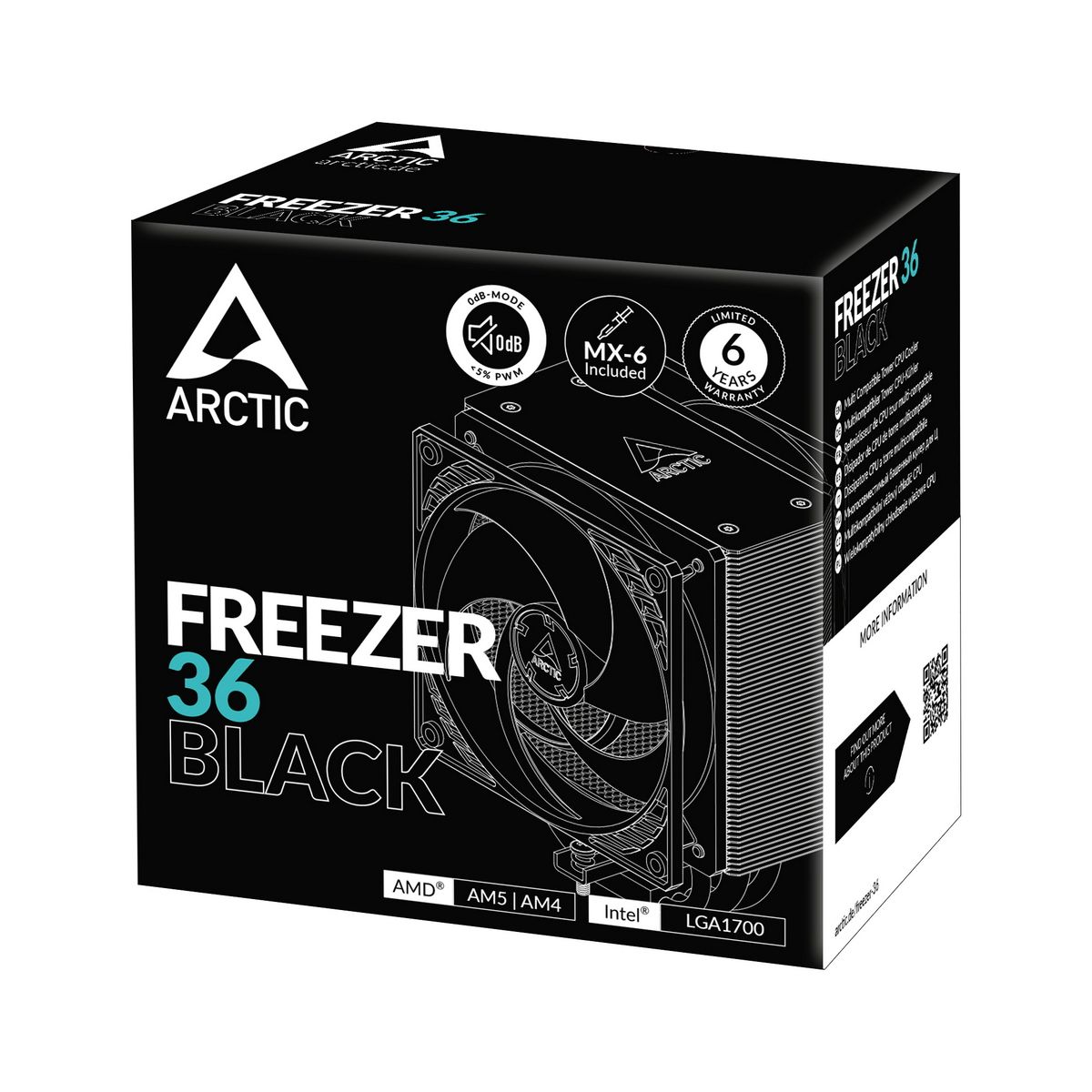 Вентилятор для процессора Arctic Cooling Вентилятор для процессора Arctic Freezer 36 (Black) - Retai