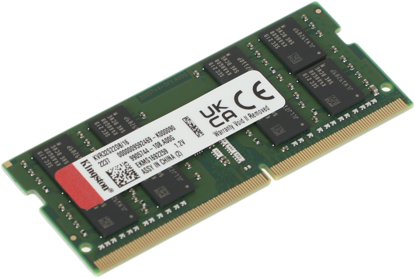 Память DDR4 16Gb 3200MHz Kingston KVR32S22D8/16 VALUERAM RTL PC4-25600 CL22 SO-DIMM 260-pin 1.2В dua