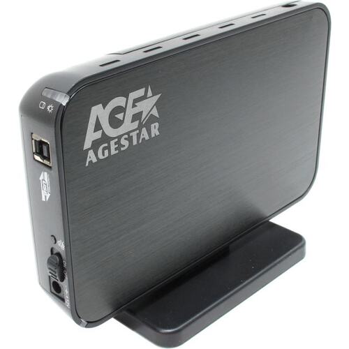 AgeStar 3UB3A8-6G (Black) Мобил рек, usb3.0 to 3,5"hdd SATA алюминий 