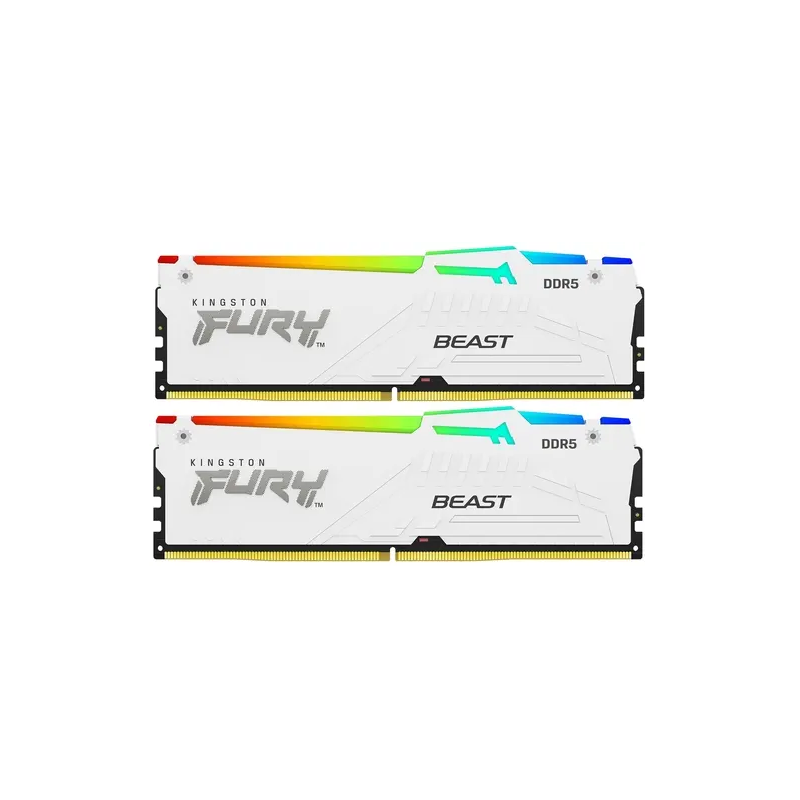 Память DDR5 2x16GB 6000MHz Kingston KF560C36BWE2AK2-32 Fury Beast White Expo RGB RTL PC5-48000 CL36 