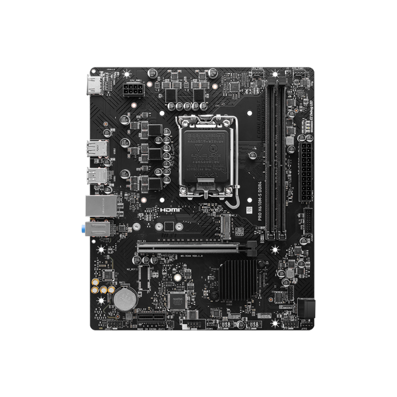 Материнская плата MSI PRO H610M-S DDR4 Soc-1700 Intel H610 2xDDR4 mATX AC`97 8ch(7.1) GbLAN+HDMI