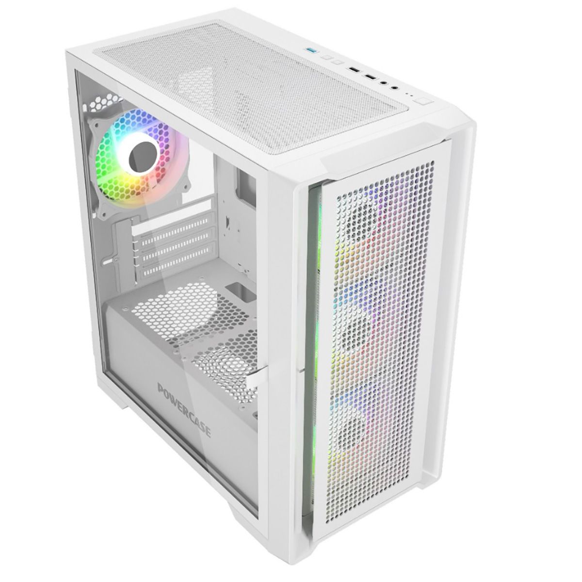Корпус Powercase Alisio Micro X4W V2, Tempered Glass, 4х 120mm ARGB fans, ARGB HUB, белый, mATX (CAM
