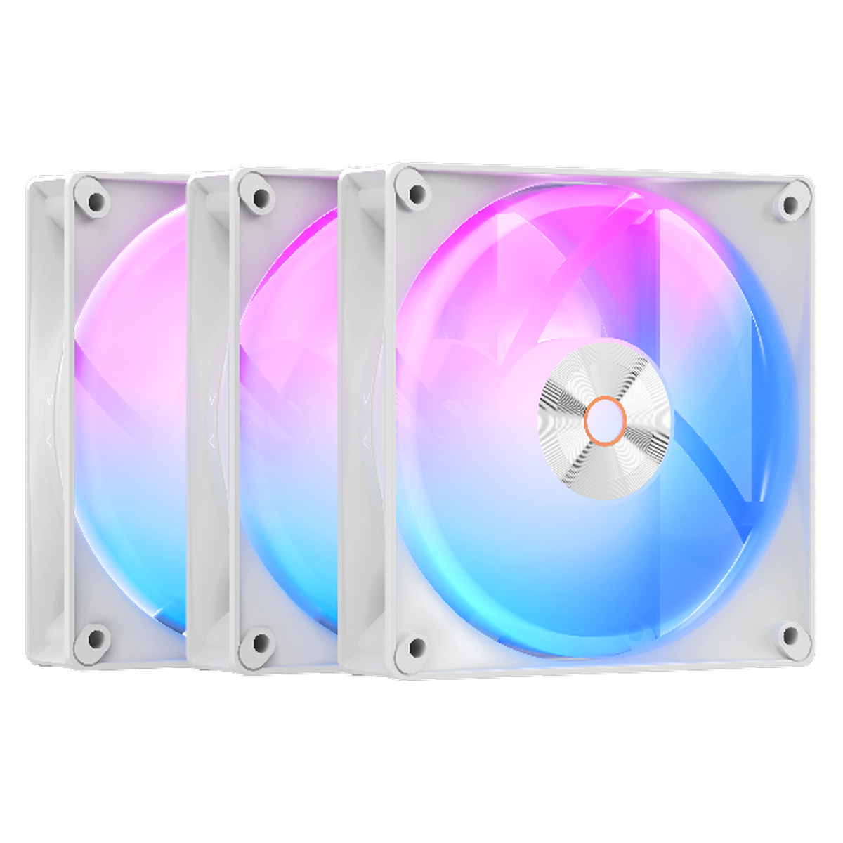 Вентилятор для корпуса Ocypus Delta F12 WH ARGB 3 IN 1, 120x120x25mm, 4-PIN PWM, 500-2000 RPM, 29 DB