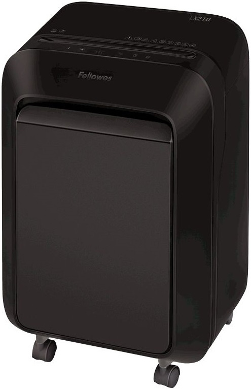 Шредер Fellowes PowerShred LX210 черный (секр.P-4) фрагменты 16лист. 23лтр. скрепки скобы пл.карты