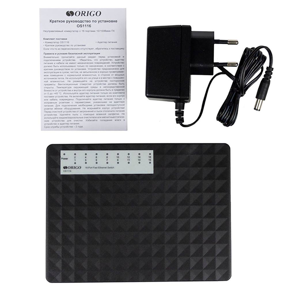 Коммутатор Origo OS1116 OS1116/A1A (L2) 16x100Мбит/с неуправляемый