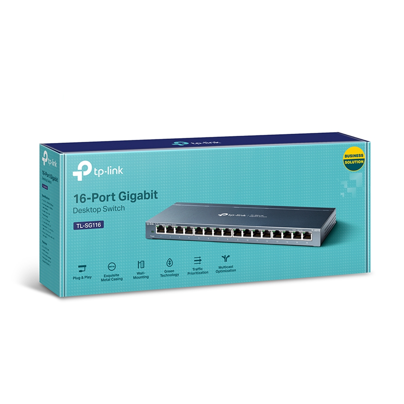 Коммутатор TP-Link TL-SG116 (L2) 16x1Гбит/с неуправляемый