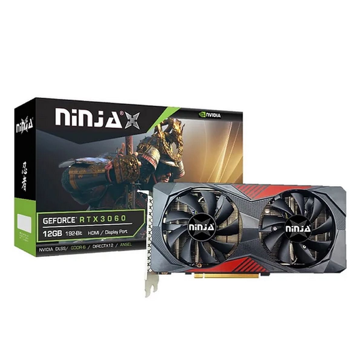 Видеокарта Ninja (Sinotex) RTX3060 12GB GDDR6 192-bit HDMI DP 2FAN RTL