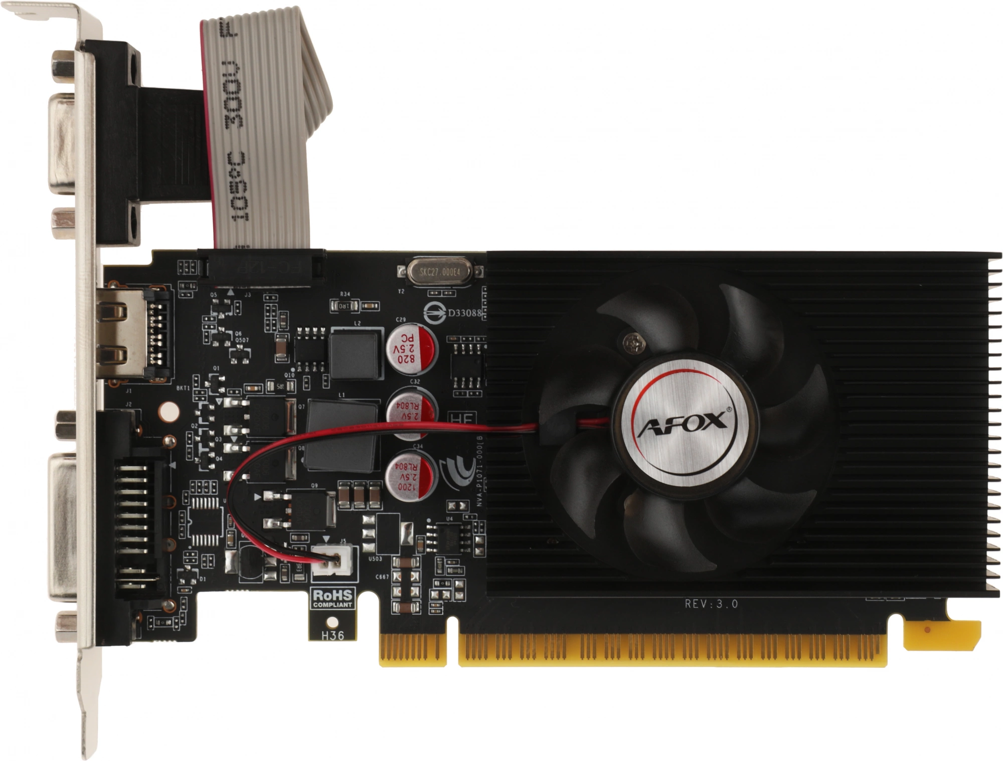 Видеокарта Afox PCI-E 3.0 AF610-2048D3L7-V6 NVIDIA GeForce GT 610 2Gb 64bit GDDR3 810/1333 DVIx1 HDM