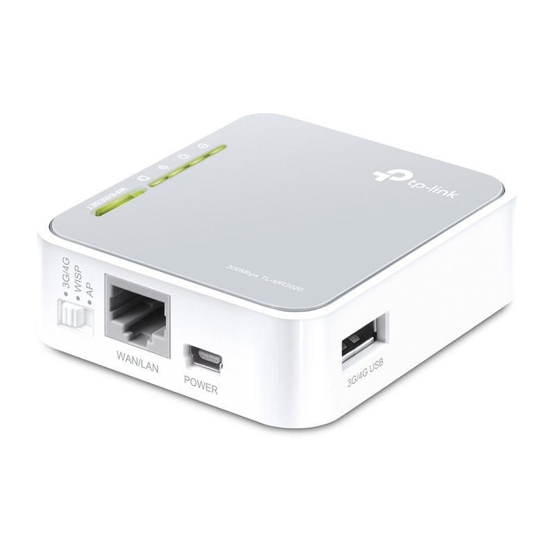 Роутер беспроводной TP-Link TL-MR3020 N300 10/100BASE-TX/4G ready белый