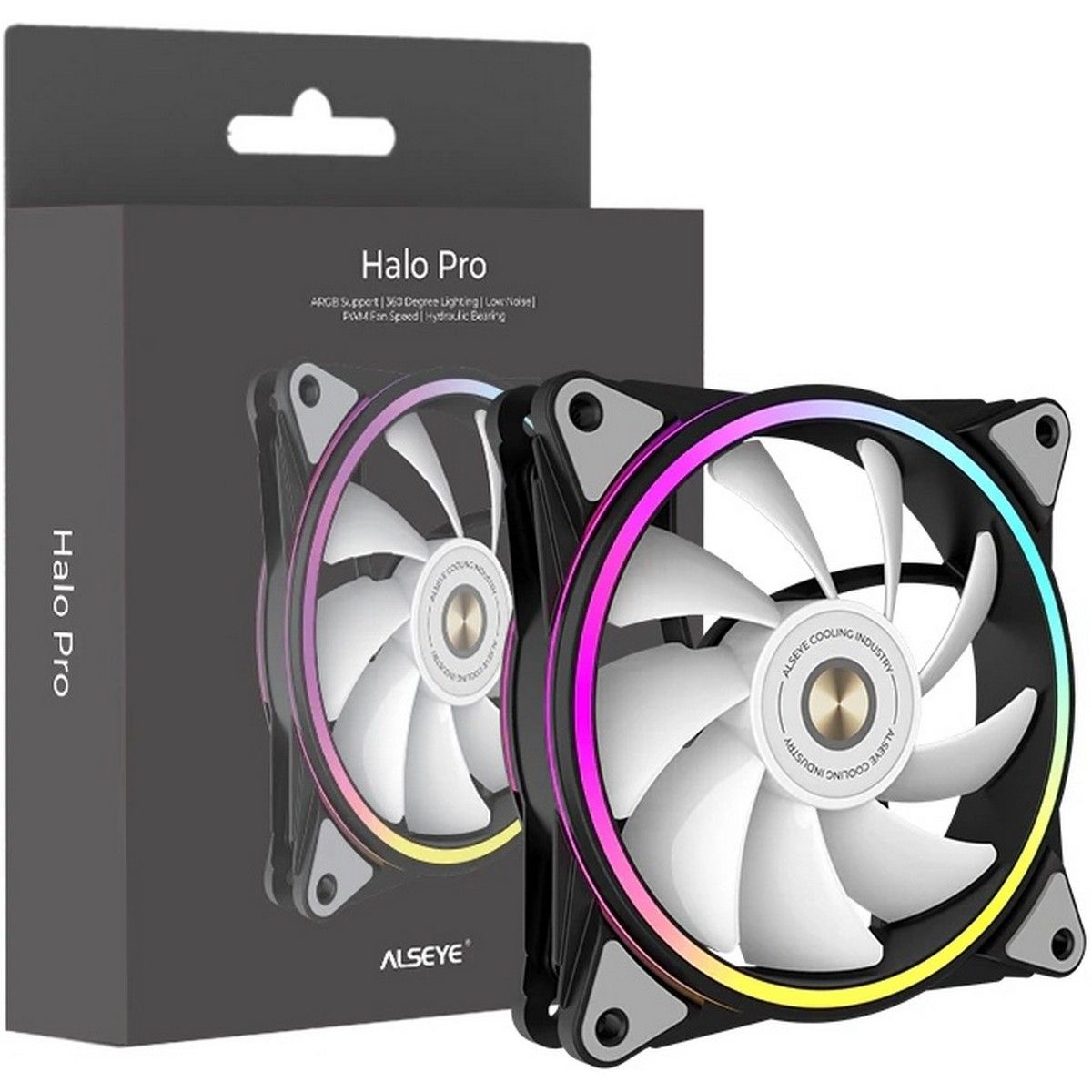 Вентилятор в корпус ALSEYE HALO PRO B-R (rubber screw) FAN 120mm, hydraulic, 800~2100rpm, max 51.87C