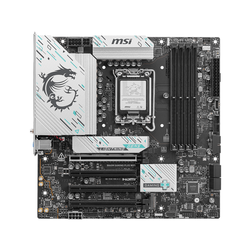 Материнская плата MSI B860M GAMING PLUS WIFI Soc-1851 Intel B860 4xDDR5 mATX AC`97 8ch(7.1) 5Gigabit