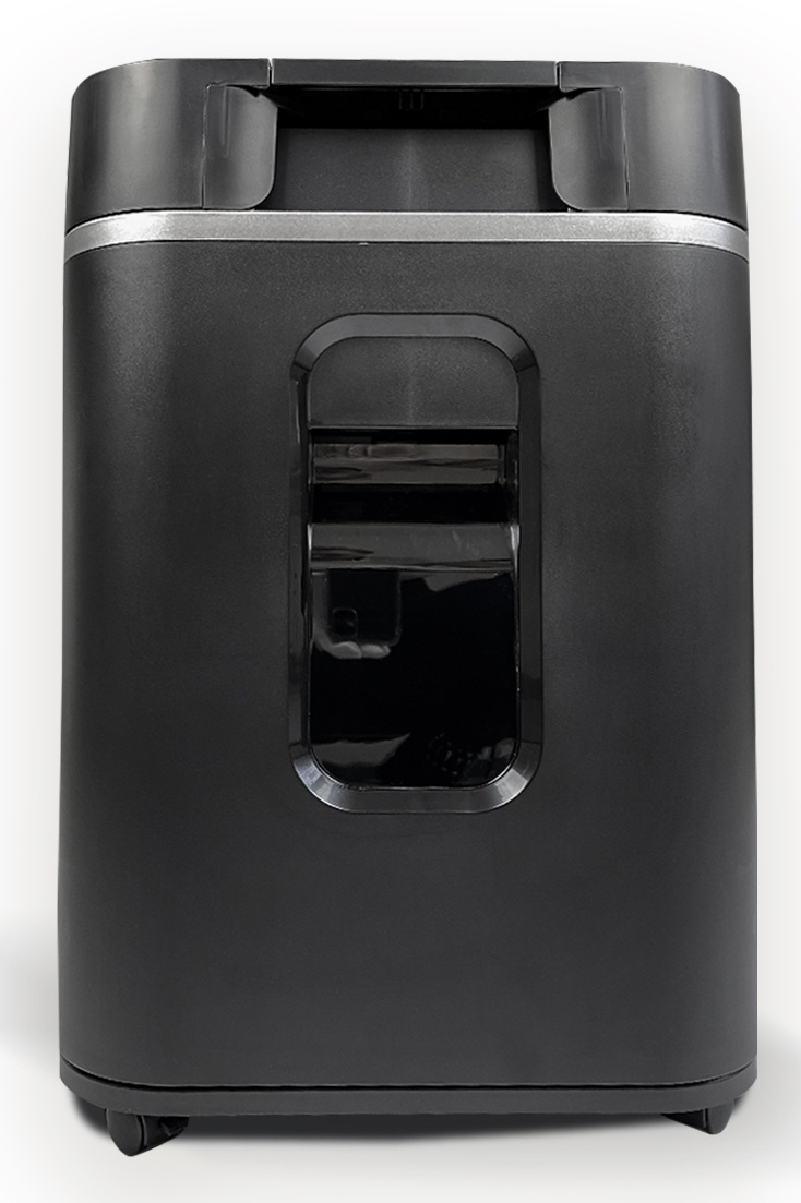 Шредер Heleos АП37-4 черный/серебристый с автоподачей (секр.P-4) фрагменты 220лист. 37лтр. скрепки с