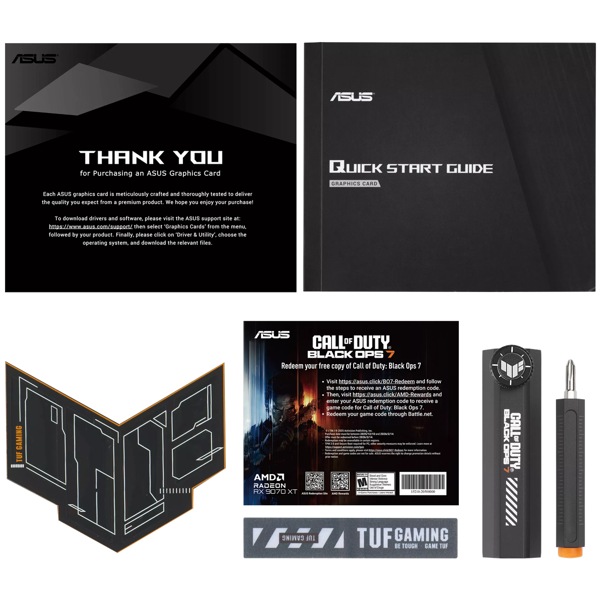 Видеокарта ASUS RX9070XT TUF GAMING COD BO7 SPECIAL EDITION OC 16GB GDDR6 256bit 3xDP HDMI 3FAN RTL 
