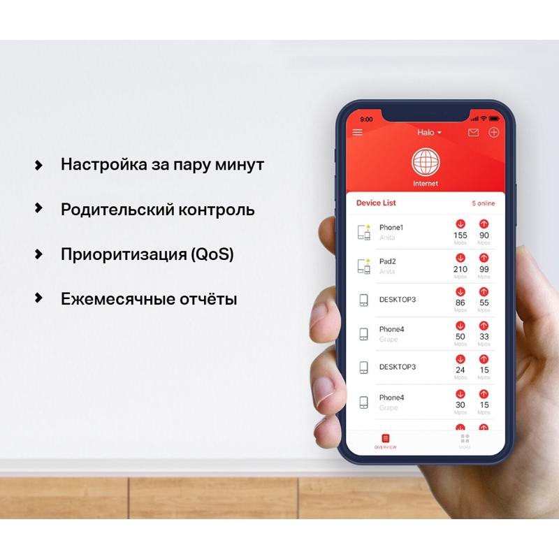 Бесшовный Mesh роутер Mercusys Halo H30G (HALO H30G(3-PACK)) AC1300 10/100/1000BASE-TX белый (упак.: