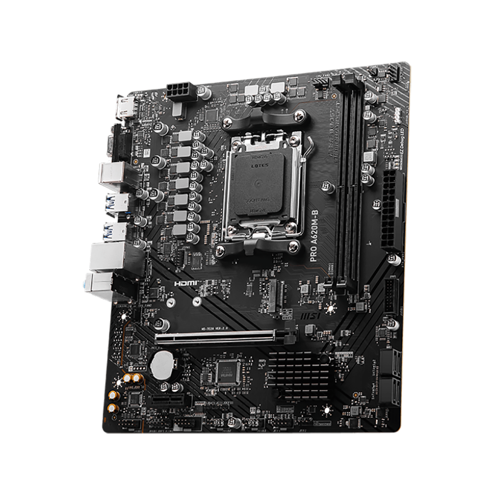 Материнская плата MSI PRO A620M-B Socket AM5 AMD A620 2xDDR5 mATX AC`97 8ch(7.1) 2.5Gg RAID+VGA+HDMI