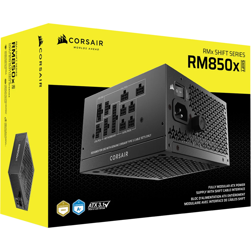 Блоки питания Corsair RM850x SHIFT, Model RPS0161, 850W 80+ Gold (ATX, 3.1, PCIe 5.1, Full modular, 