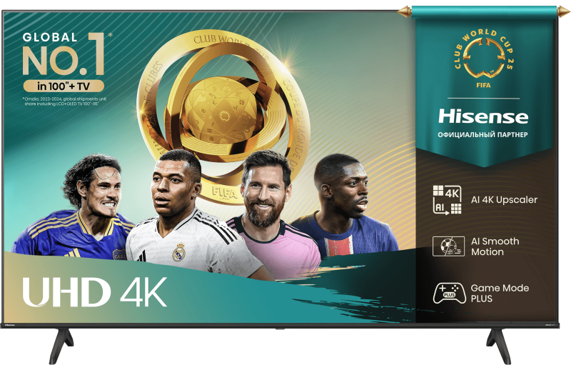 Телевизор LED Hisense 43" 43A6Q Frameless черный 4K Ultra HD 60Hz MEMC DVB-T DVB-T2 DVB-C DVB-S DVB-