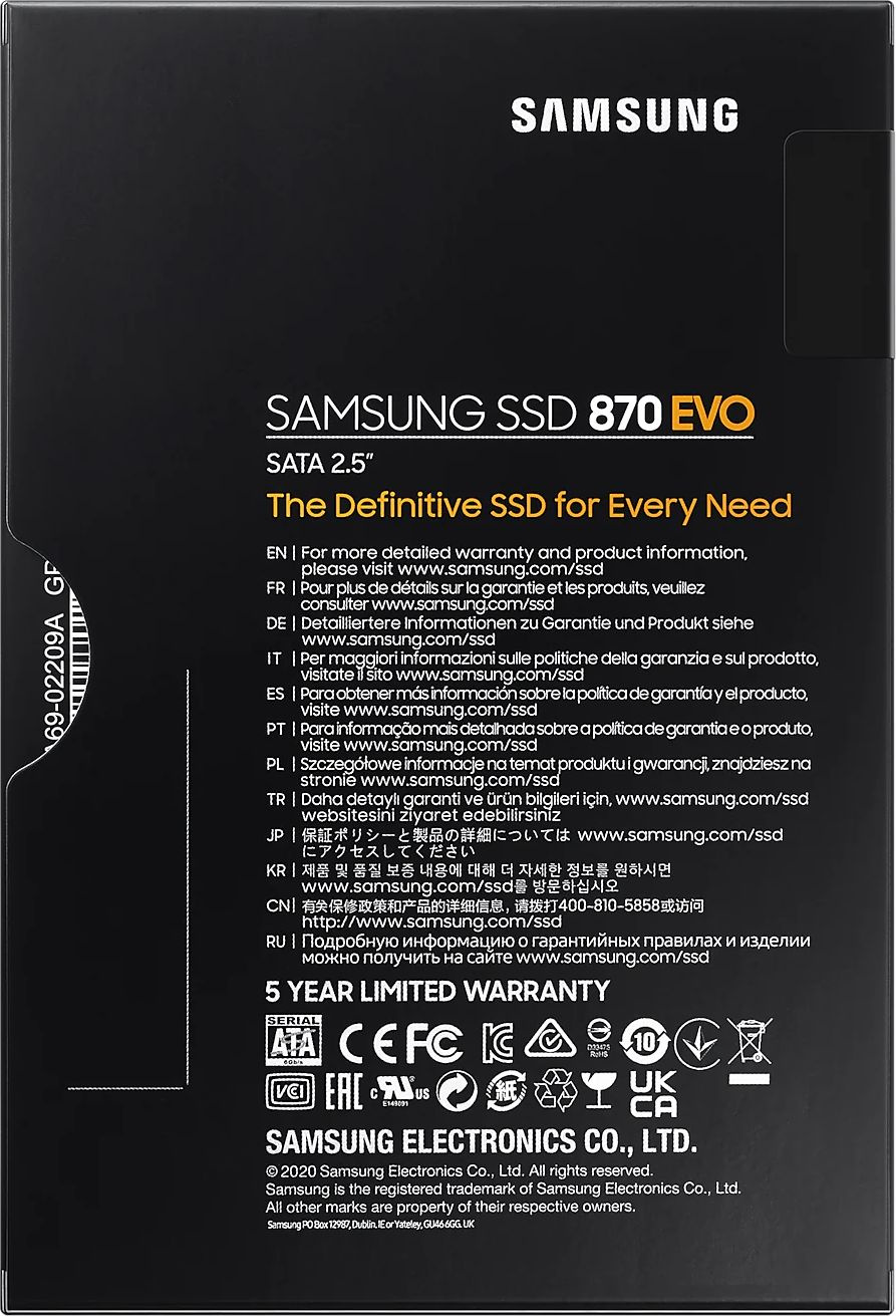 Накопитель SSD Samsung SATA-III 4TB MZ-77E4T0B/EU 870 EVO 2.5"