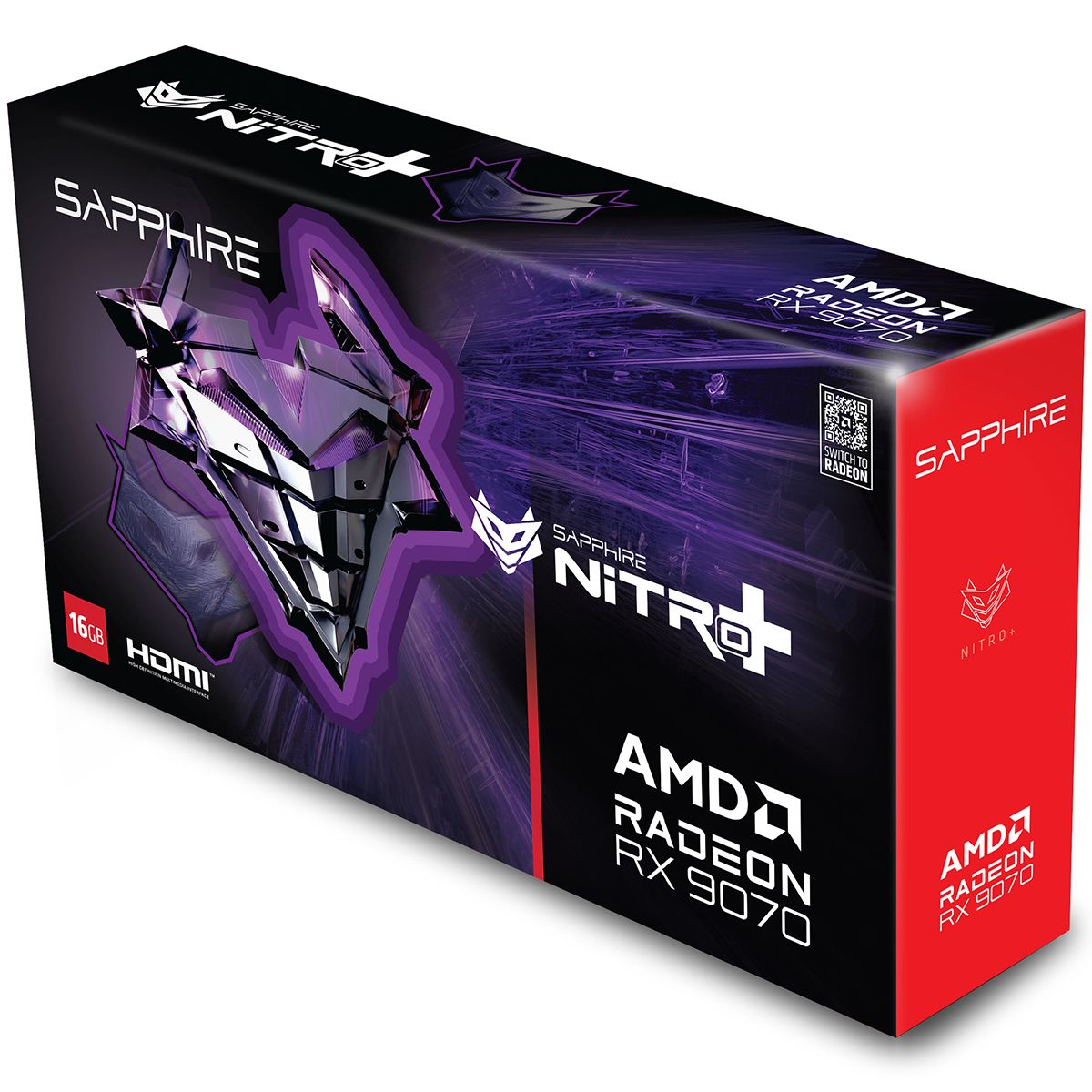 Видеокарта Sapphire PCI-E 5.0 11349-01-20G NITRO+AMD RADEON RX 9070 OC AMD Radeon RX 9070 16Gb 256bi