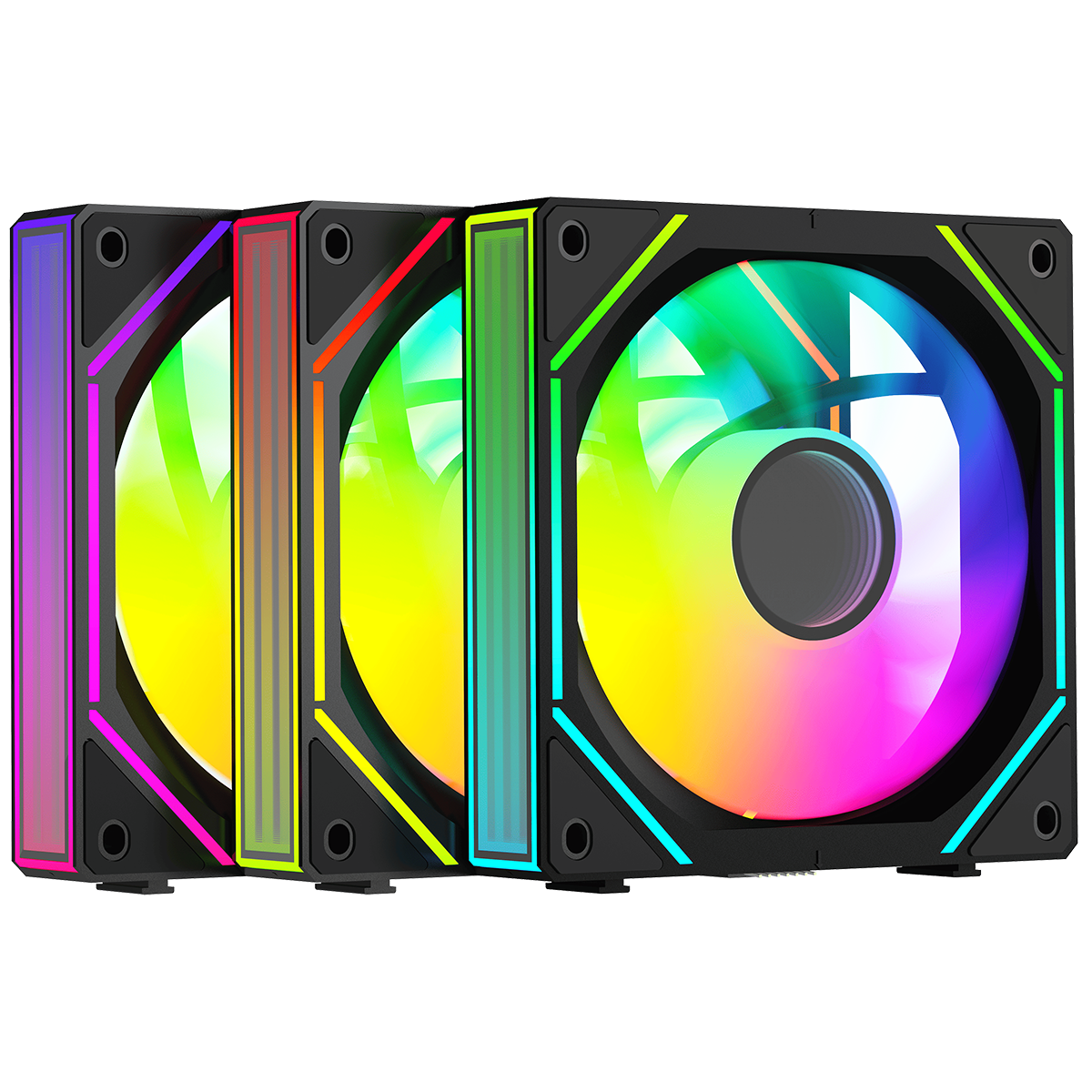 Вентилятор для корпуса Ocypus Gamma F12 UNI BK ARGB REVERSE BLADE 3 IN 1, 3x120x120x25mm, 4-PIN PWM,