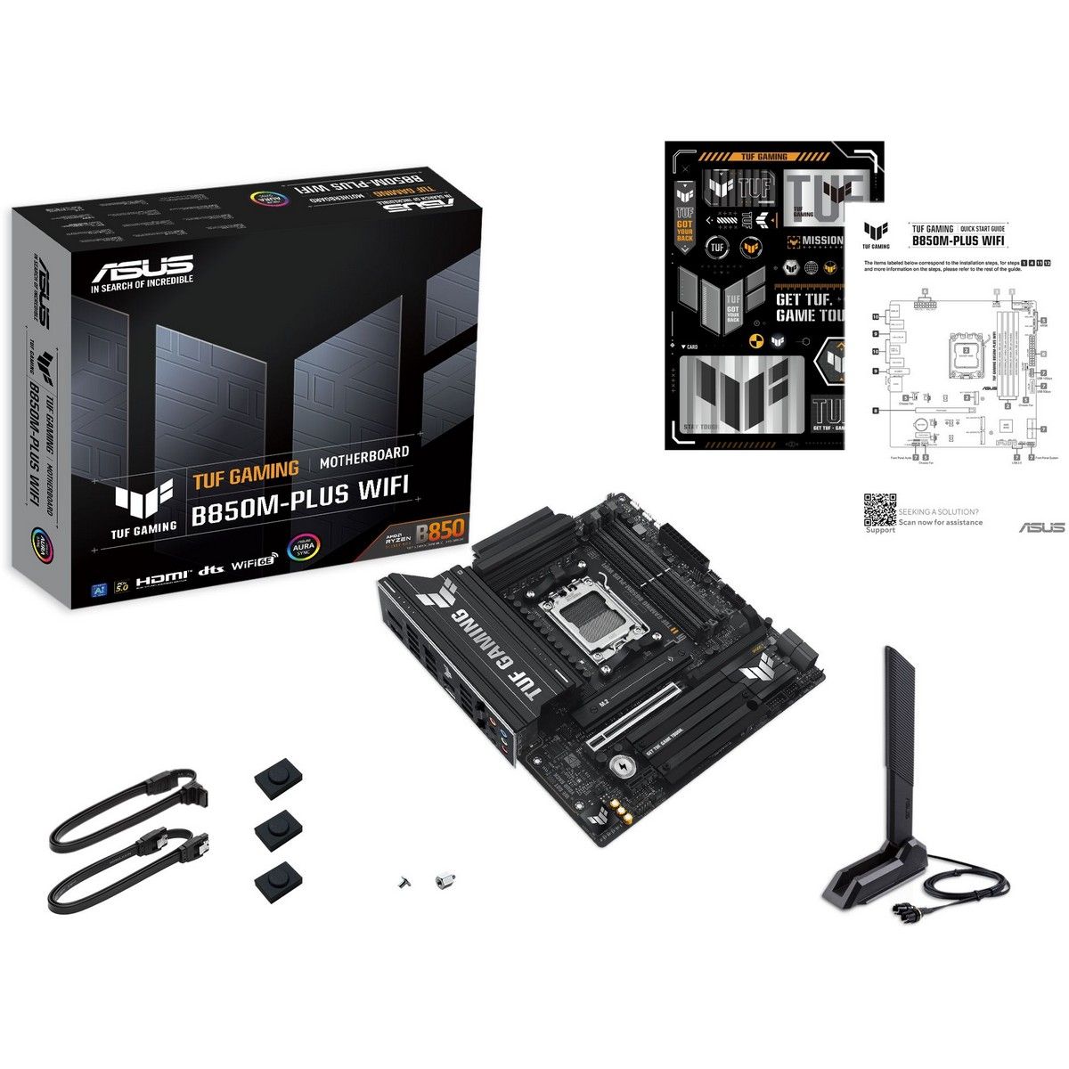 Материнская плата Asus TUF GAMING B850M-PLUS WIFI Socket AM5 AMD B850 4xDDR5 mATX AC`97 8ch(7.1) 2.5