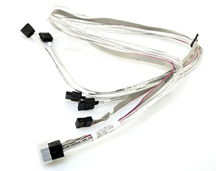 Кабель Supermicro CBL-SAST-0556 internal mini SAS HD to 4 SATA, 90/90/75/75cm w/75cm SB, S. 30AWG