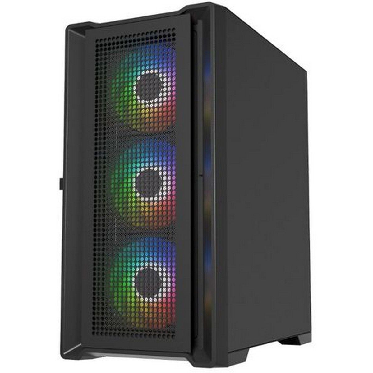 Корпус Powercase Alisio Micro X4B V2, Tempered Glass, 4х 120mm ARGB fans, ARGB HUB, чёрный, mATX (CA