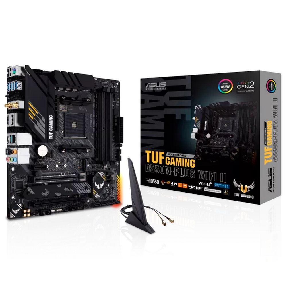 Материнская плата Asus TUF GAMING B550M-PLUS WIFI II Soc-AM4 AMD B550 4xDDR4 mATX AC`97 8ch(7.1) 2.5