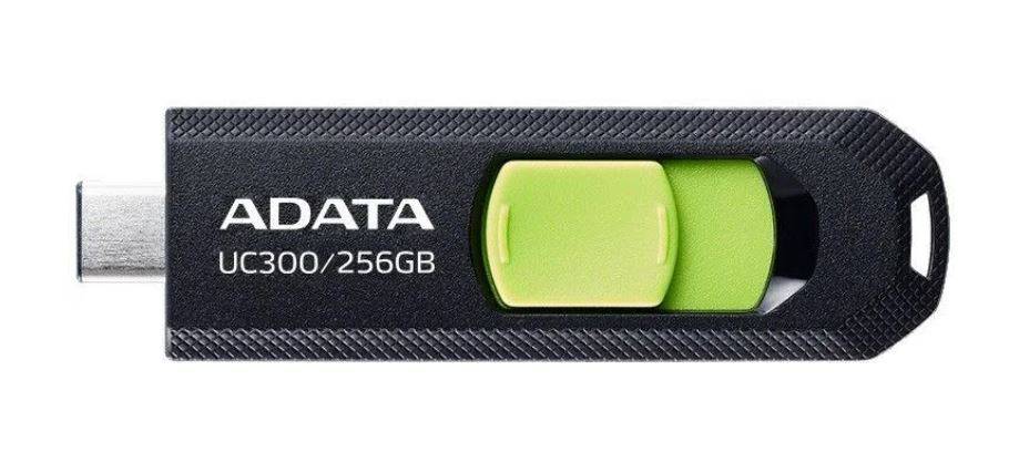 Флеш Диск A-Data 256Gb Type-C UC300 ACHO-UC300-256G-RBK/GN USB3.2 черный/зеленый
