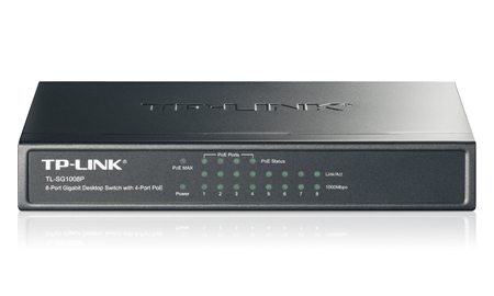 Коммутатор TP-Link TL-SG1008P (L2) 8x1Гбит/с 4PoE+ 64W неуправляемый