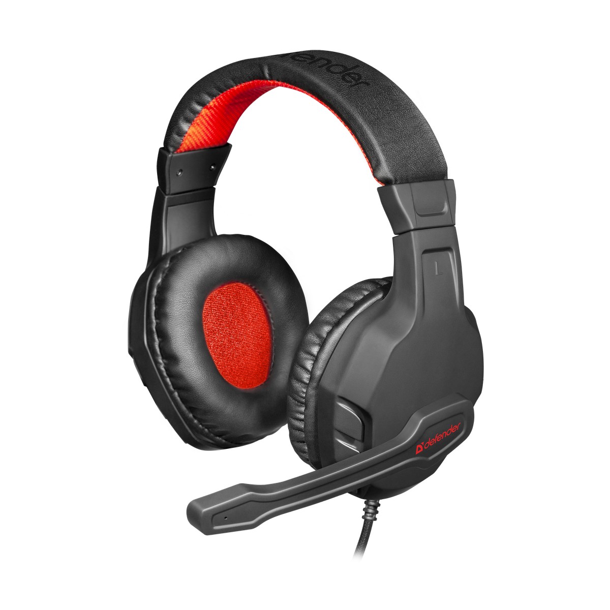Наушники с микрофоном Defender Cujo черный/красный 2м накладные оголовье (64505)
