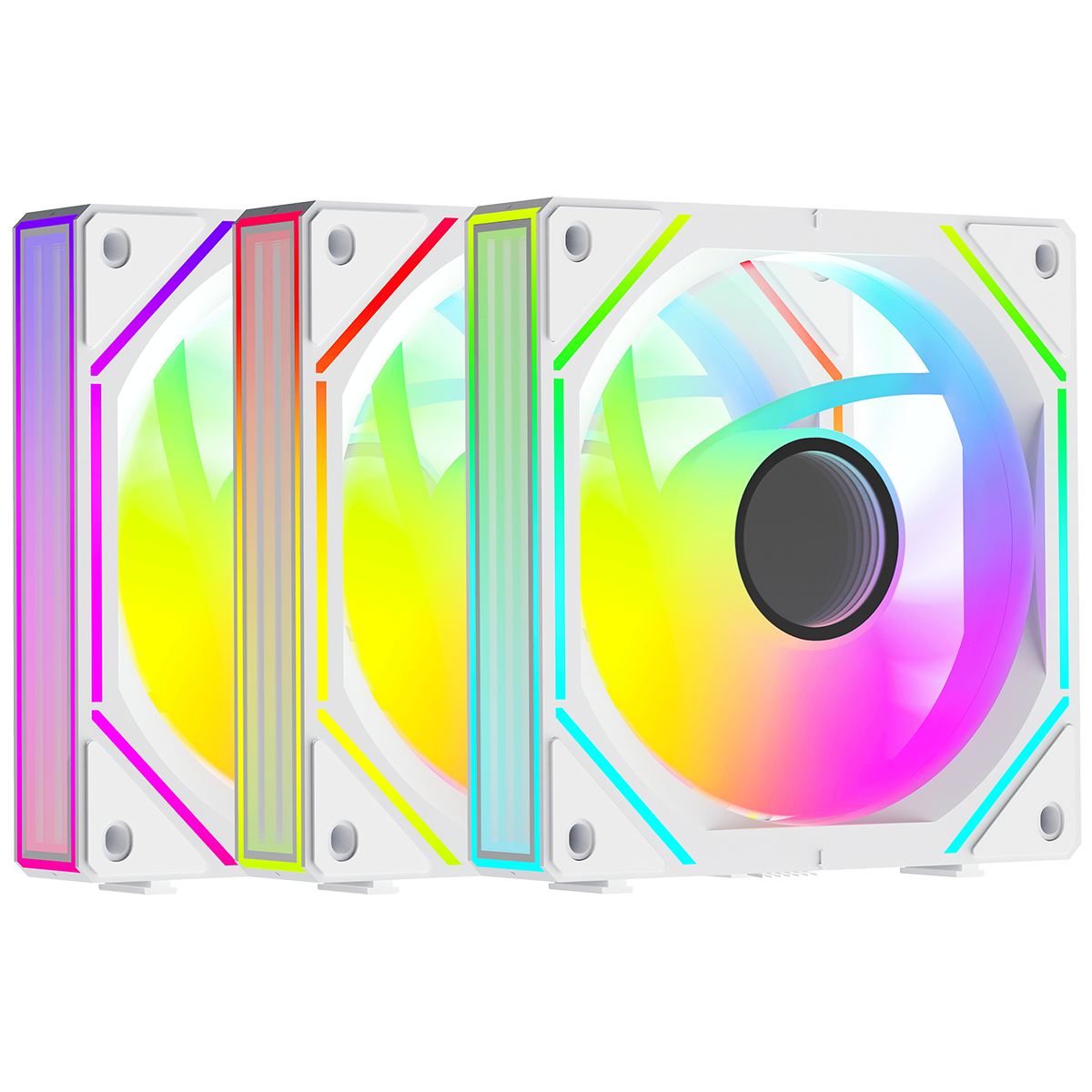 Вентилятор для корпуса Ocypus Gamma F12 UNI WH ARGB REVERSE BLADE 3 IN 1, 3x120x120x25mm, 4-PIN PWM,