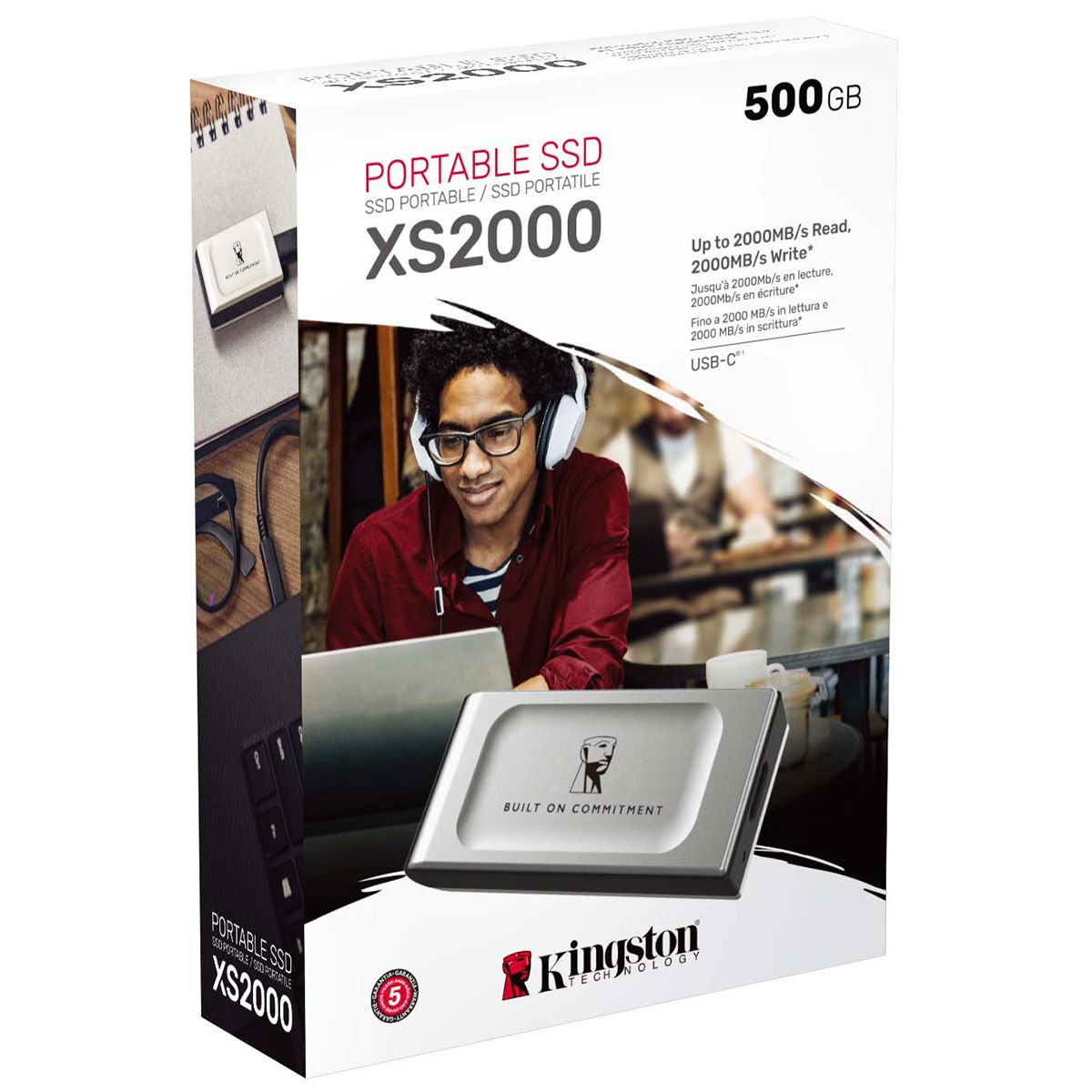 Накопитель SSD Kingston USB3.2 Gen2x2 2TB SXS2000/2000GA XS2000 серебристый