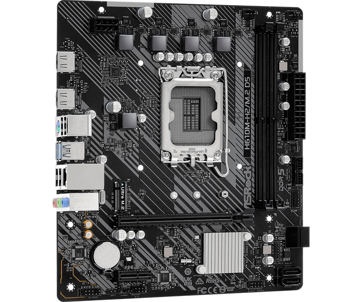 Материнская плата Asrock H610M-H2/M.2 D5 Soc-1700 Intel H610 2xDDR5 mATX AC`97 8ch(7.1) GbLAN+HDMI