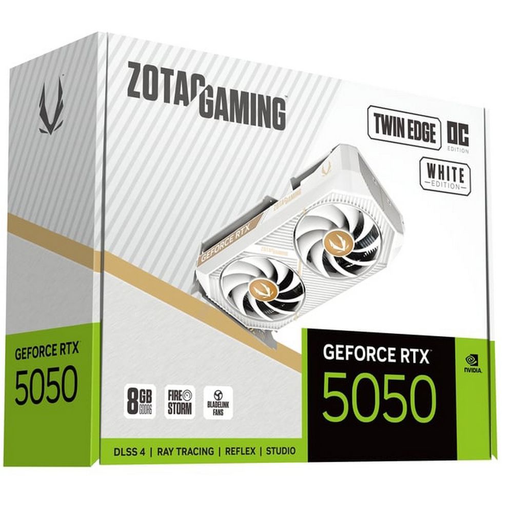 Видеокарта Zotac PCI-E 5.0 RTX 5050 TWIN EDGE OC WHITE ED 8GB NVIDIA GeForce RTX 5050 8Gb 128bit GDD
