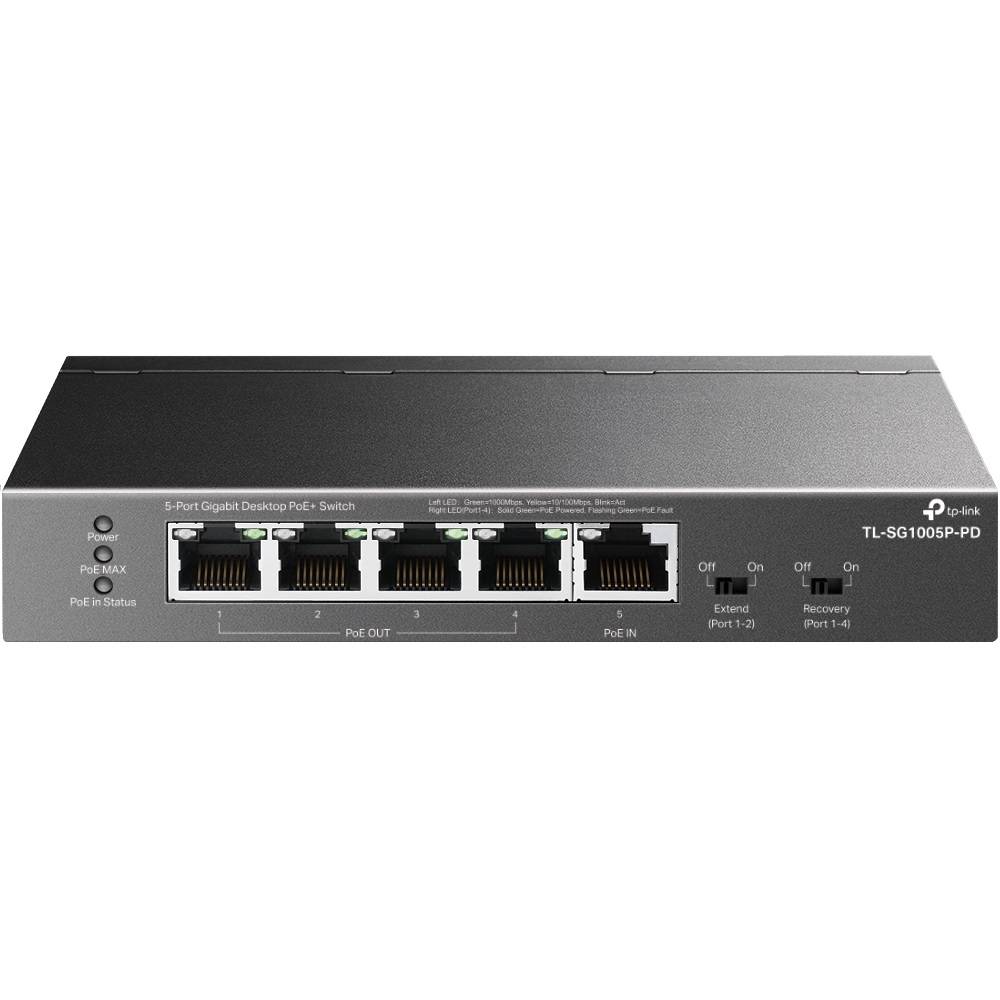 коммутатор TP-Link TL-SG1005P-PD, 5-Port Gigabit Desktop Switch with 1-Port PoE++ In and 4-Port PoE+