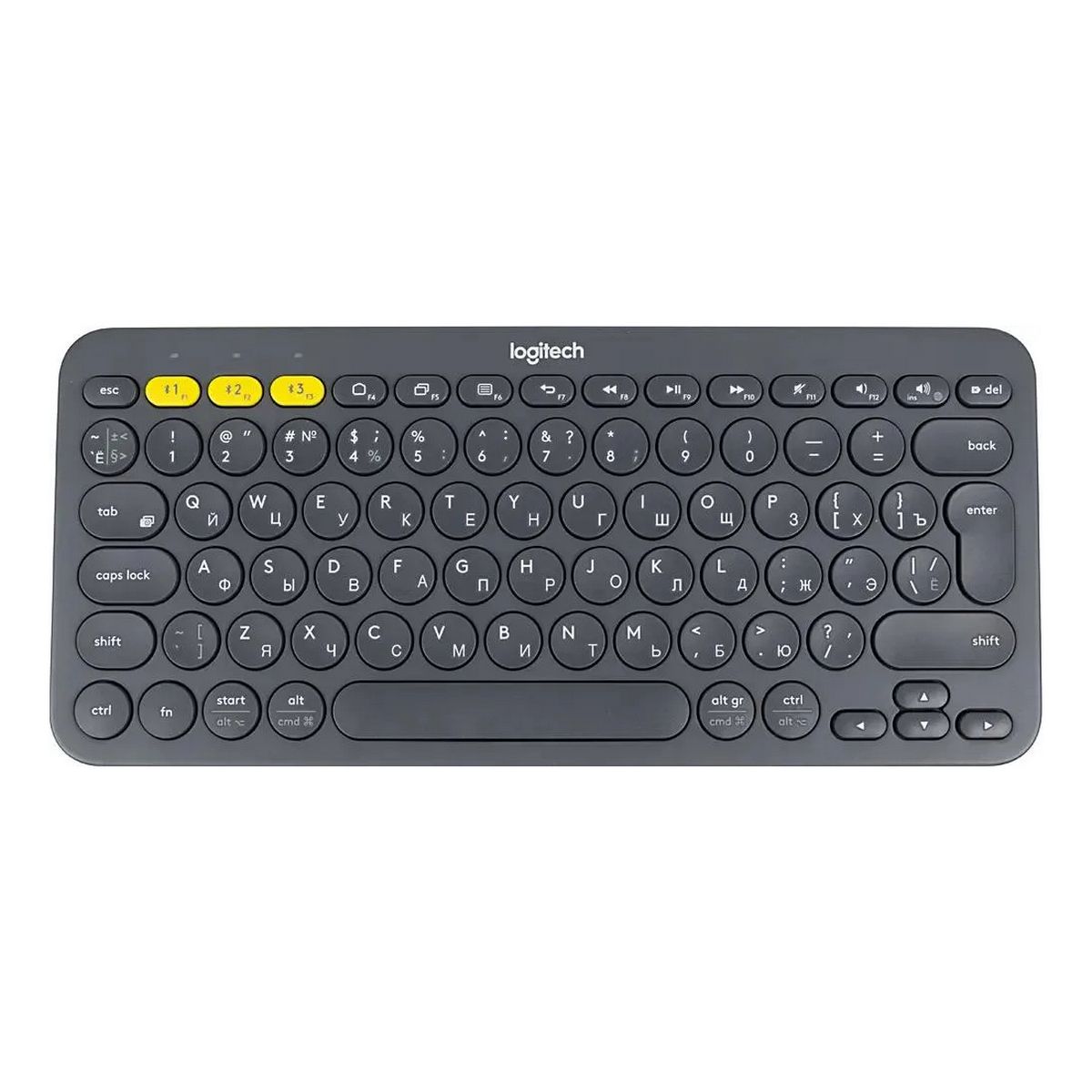 Клавиатура Logitech K380 темно-серый беспроводная BT slim Multimedia для ноутбука (920-007584)