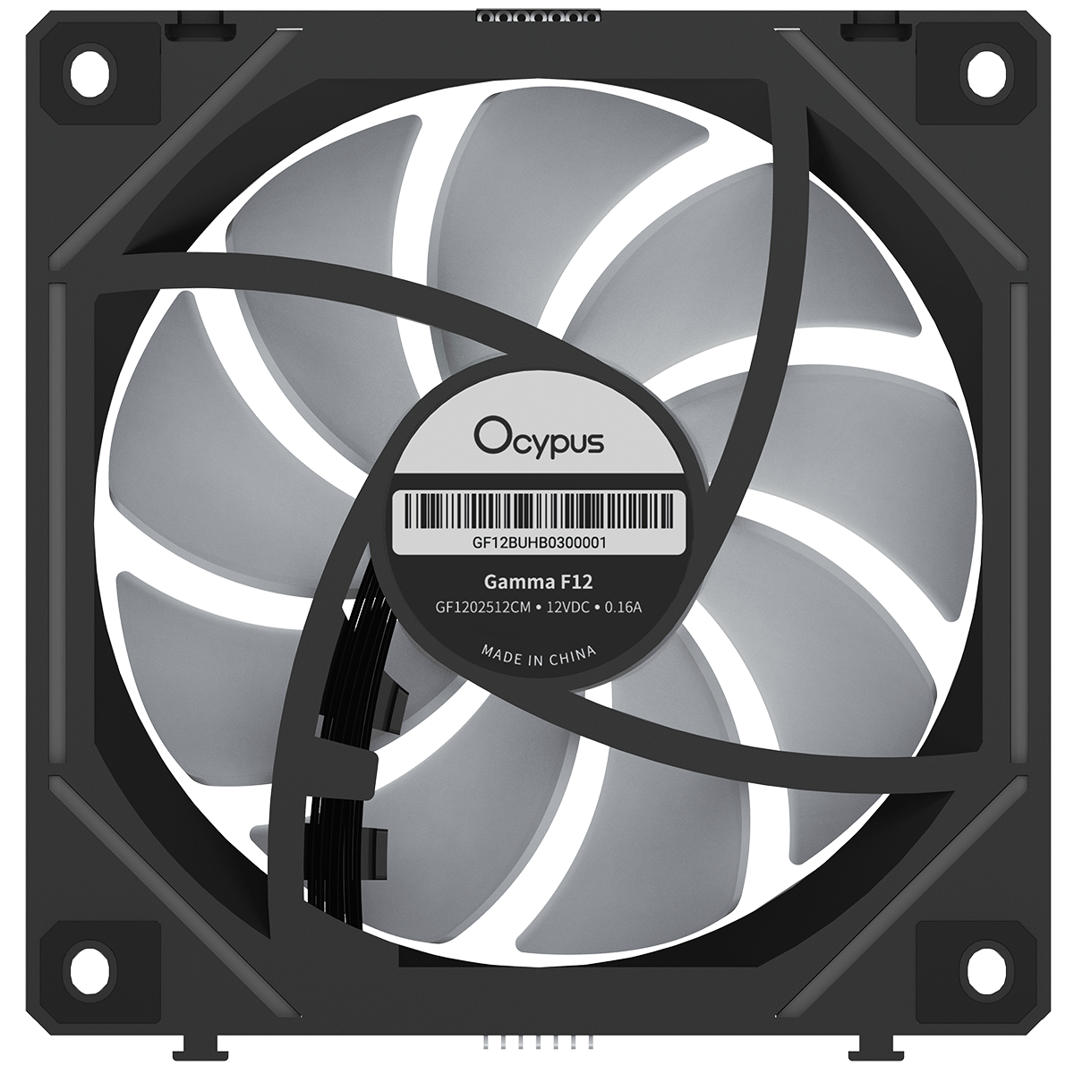 Вентилятор для корпуса Ocypus Gamma F12 UNI BK ARGB 3 IN 1, 3x120x120x25mm, 4-PIN PWM, 800-1800 RPM,