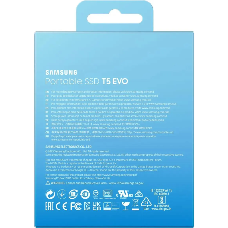 Накопитель SSD Samsung USB-C 2TB MU-PH2T0S/WW T5 Evo черный