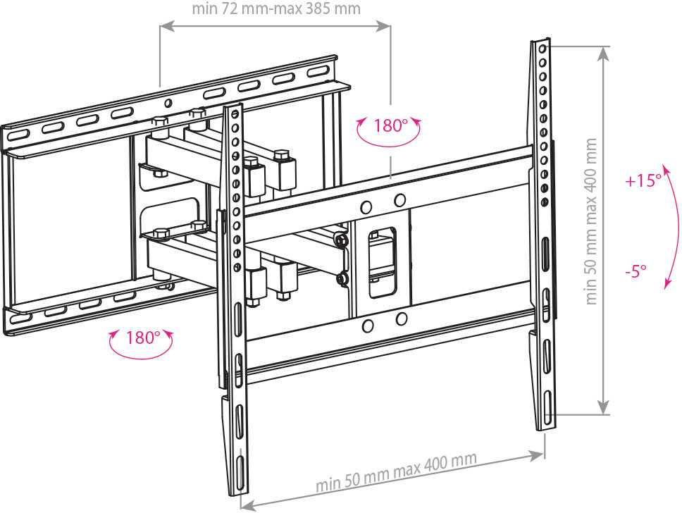 Кронштейн для телевизора Arm Media COBRA-50 черный 26"-65" макс.35кг настенный поворотно-выдвижной и