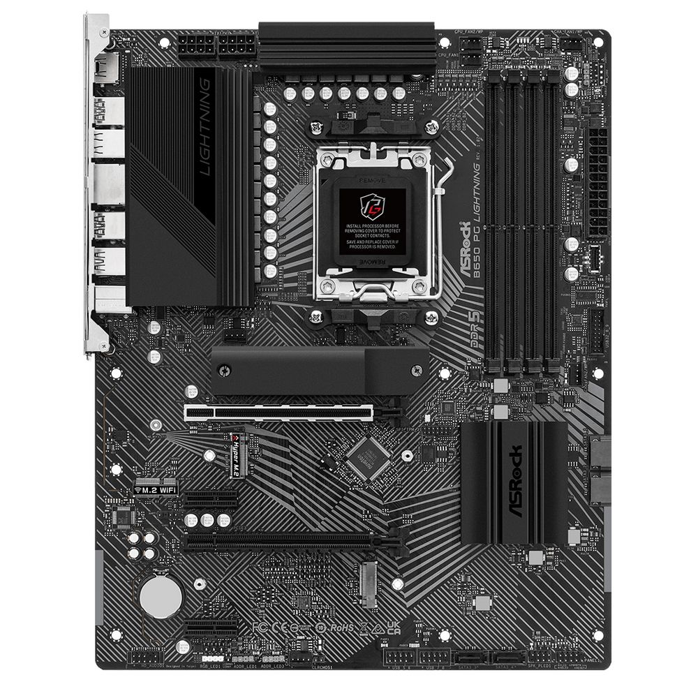 Материнская плата Asrock B650 PG LIGHTNING Socket AM5 AMD B650 4xDDR5 ATX AC`97 8ch(7.1) 2.5Gg RAID+
