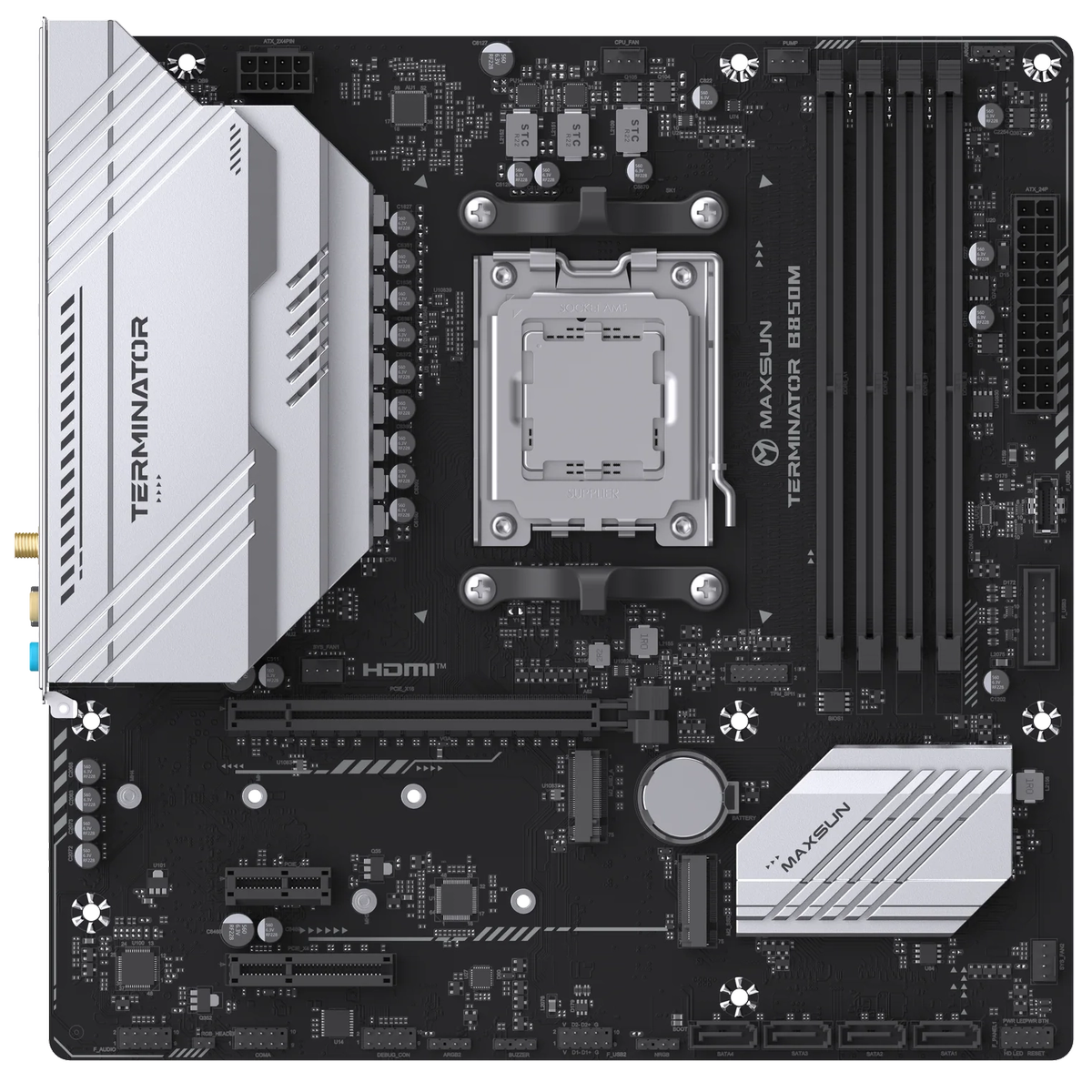 Материнская плата Maxsun MS-Terminator B850M WIFI B850, AM5, 4*DDR5, 1*PCIEx16, 1*PCIEx4, 1*PCIEx1, 