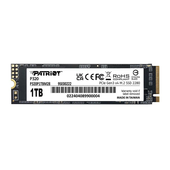 Накопитель SSD Patriot PCIe 3.0 x4 1TB P320P1TBM28 P320 M.2 2280