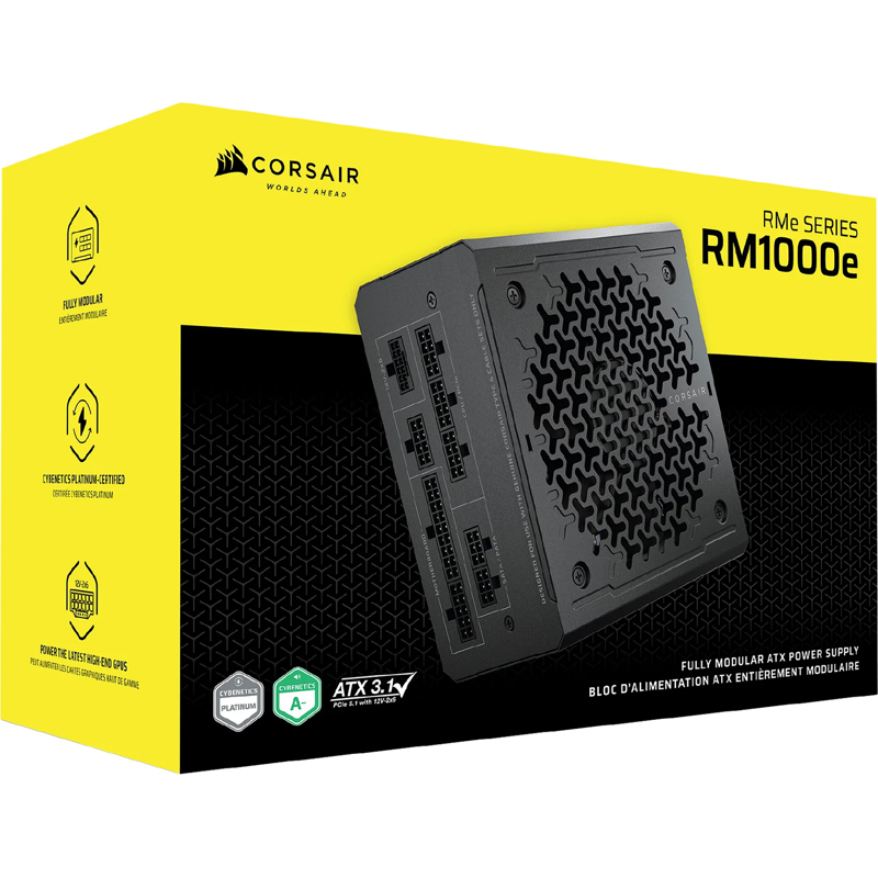 Блоки питания Corsair RM1000e, Model RPS0217, 1000W 80+ Gold (ATX, 3.1, PCIe 5.1, Full modular, 1x24