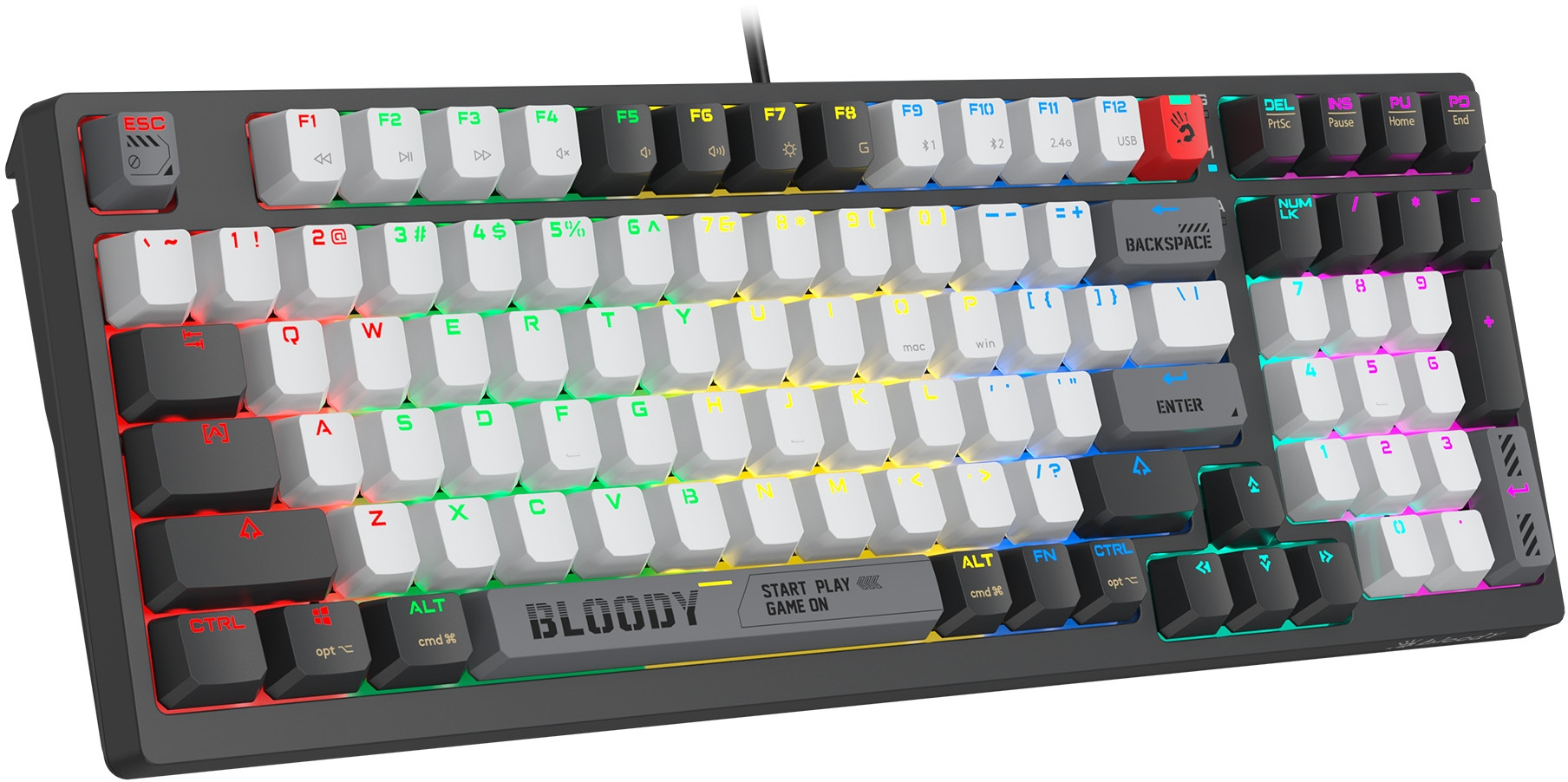 Клавиатура A4Tech Bloody WS98 механическая черный/серый USB беспроводная BT/Radio Multimedia for gam